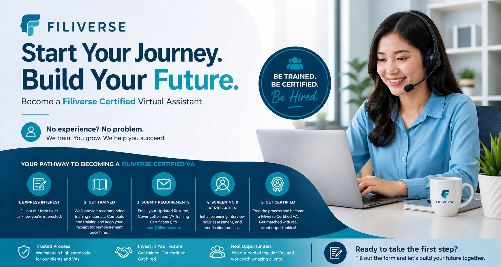 Start Your Virtual Assistant Career with Filiverse — No Experience Needed